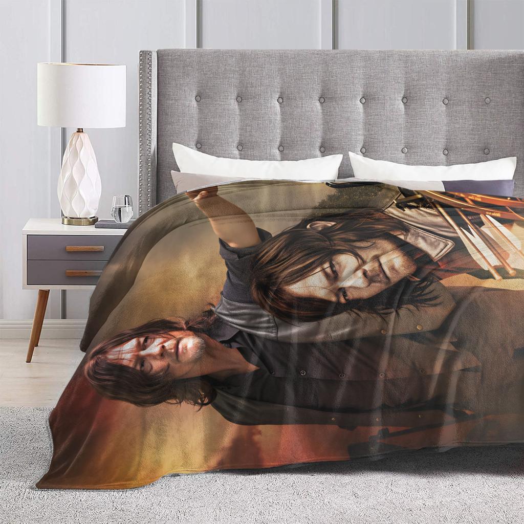 Daryls Dixon The Walking Dead Blanket Quality Warm Soft Throw Blanket Winter Students Couch Bed Pattern Bedspread