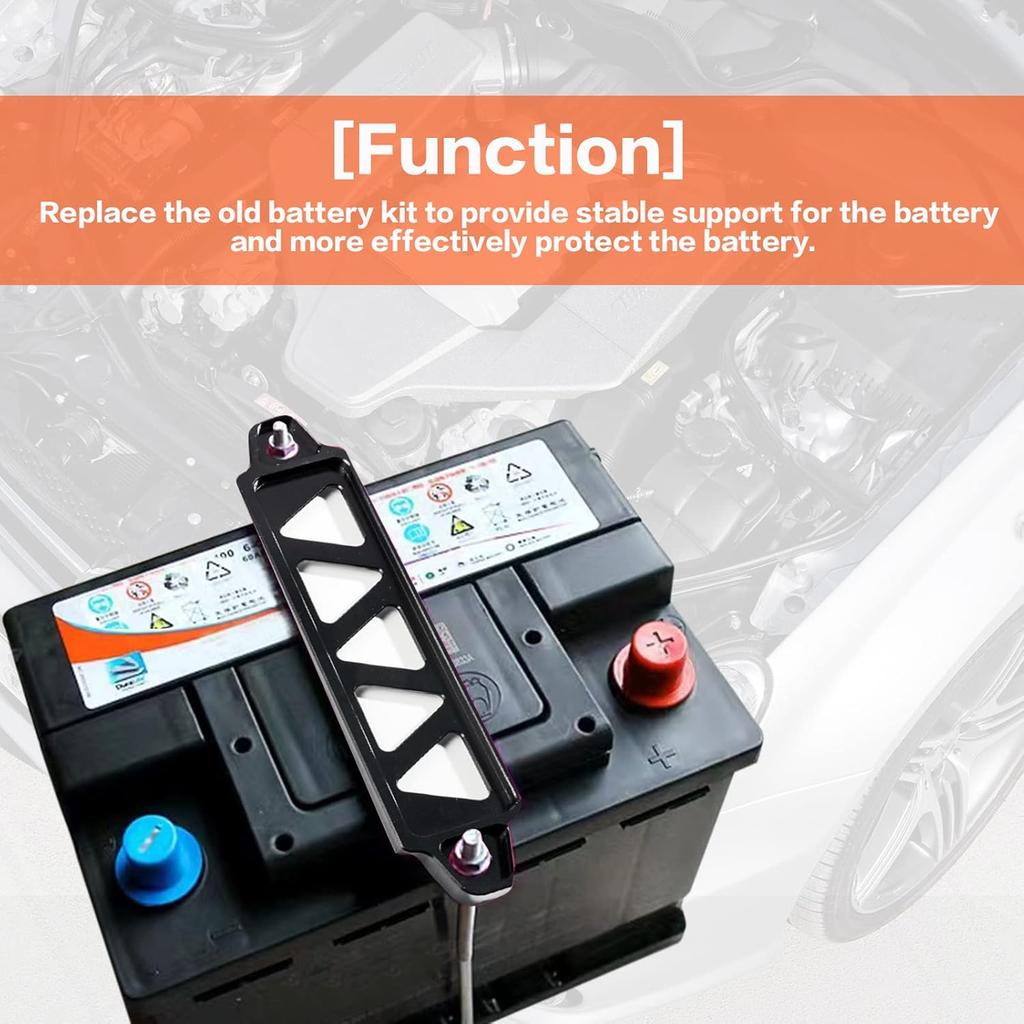 Battery Hold Down Bracket Holder, Car Battery Holder Kit With 10In J Bolts,Aluminum Alloy Battery Tie Down Mount Bracket, Battery Tray For Car