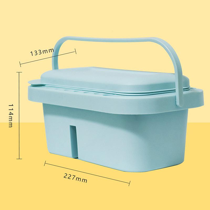 

3 в 1 Засіб для чищення пензлів Шайба Багатофункціональний пензлик для малювання Відро для миття інструментів Тримач для раковини Лоток Кришка палітри синій