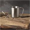 Glass "Alps" 200 Ml Insulated Mug with Carabiner Silver