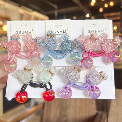2 Pieces Cute Animal Princess Headwear Elastic Hair Bands for Kids Girls Hair Accessories Children Hair Ropes