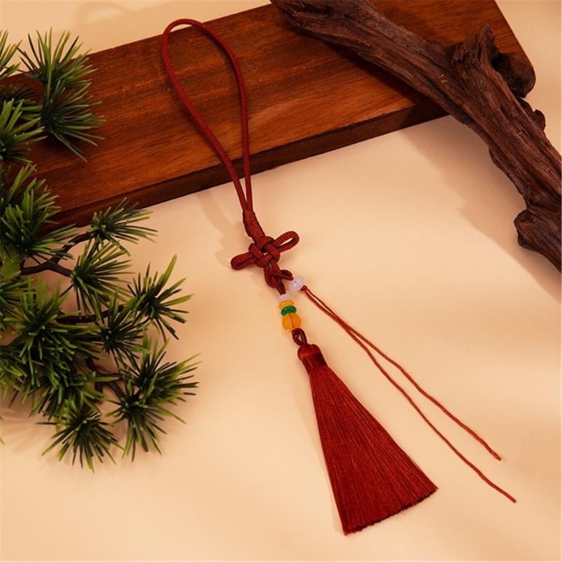 Colorful Tassels Keychain Pendant Phone Strap Chinese Knot Design Stylish Accessory For Keys Backpacks or Phones