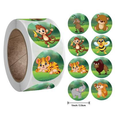 50-500 de bucăți autocolante de desene animate cu animale de la grădina zoologică pentru copii autocolant jucării clasice autocolant pentru recompensa profesorului de școală 1 inch model tigru