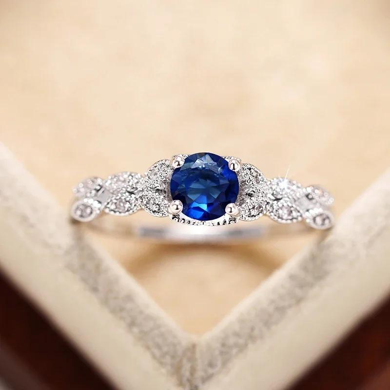 

2026 Versatile Luxury Finger Rings Female Chic Bright White/Black/Blue/Green/Purple Zirconia Wedding Engagement Dainty Zircon 5
