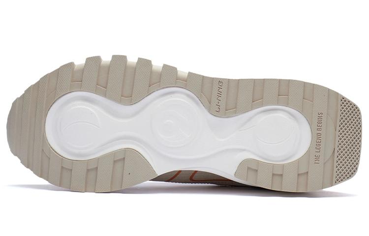 Li Ning Fangyuan EVO Cushioning Slip Resistant Abrasion Resistant Low Top Running Shoes Women's Mist Apricot AGCR228-2