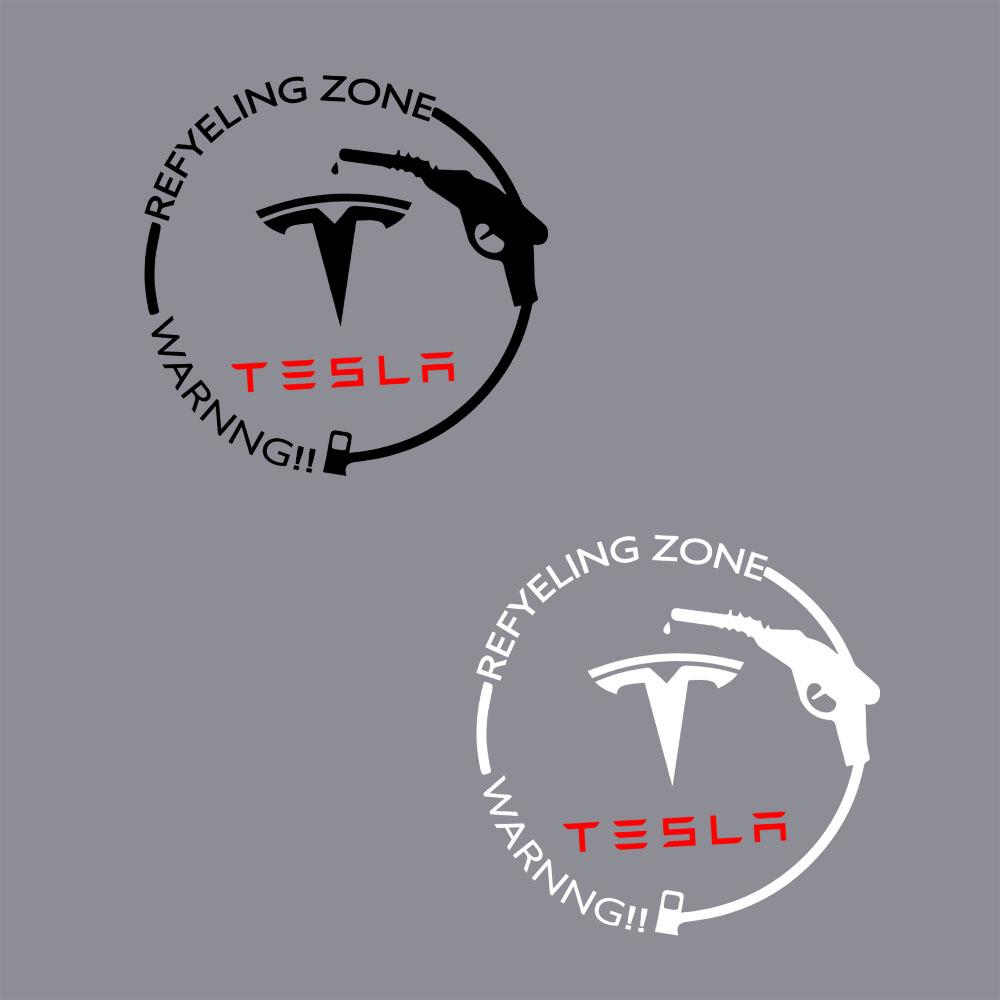 RUNTB1 Car Fuel Tank Cap Decoration Sticker Tesla Model 3 Model S Model X Model Y Roadster Coil Mod WYE K80 Auto Exterior Decals For