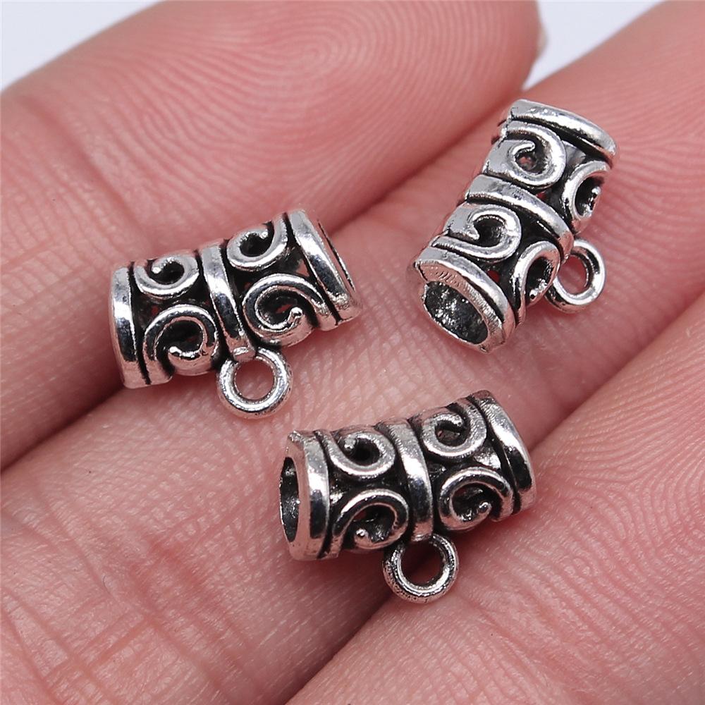 20pcs Charms Connector Bails Beads Antique Silver Color Bails Beads Charms Jewelry Findings DIY Bails Beads Connector