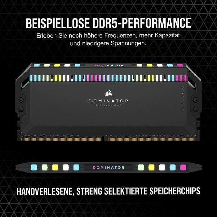 Mémoire Vive Corsair Dominator Platinum DDR5 2x16Go 7200C34 - Noir