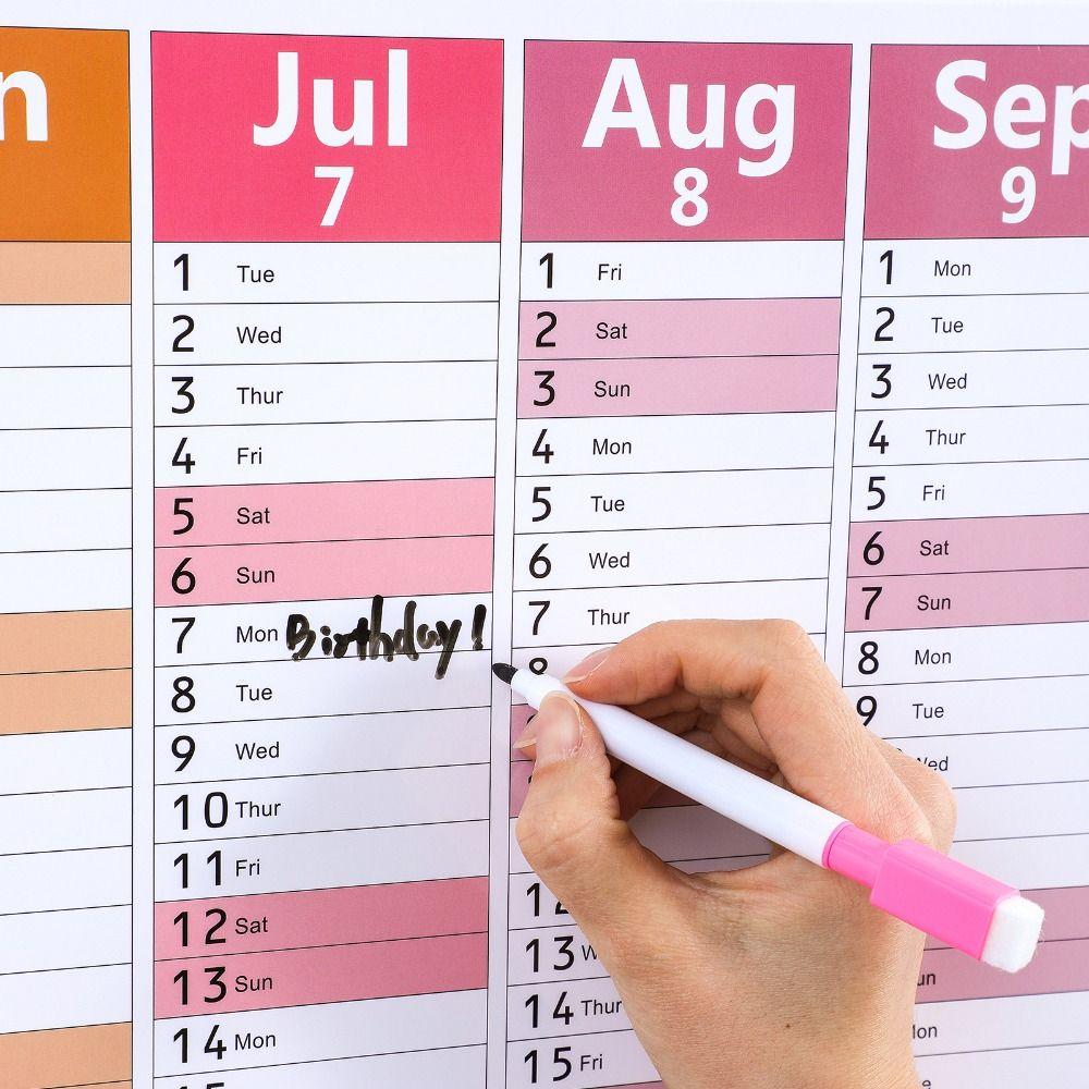 Colorful 2026 English Calendar 42x100cm 12 Month Calendar Monthly Planner Calendar  School