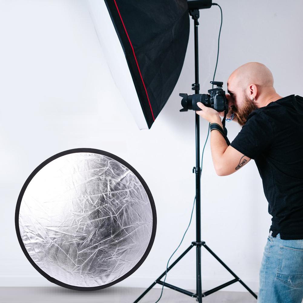 2 In 1 Lighting Reflectors Portable Collapsible Disc Light Diffuser Foldable Camera Photo Reflector Diffuser Fill Light Board