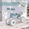 Kids Balance Bike Foldable Learning Bike with Quiet EVA Wheels Height-Adjustable Seat for 1-2 Years Blue