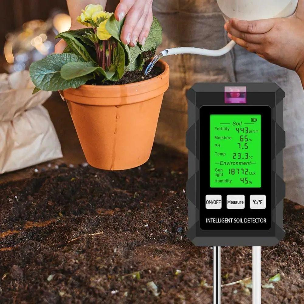 Humidity Detection Soil PH Tester 6 In 1 Soil Moisture Meter Flower Planting
