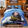 Billie Eilish Custom Name 3Pcs Bedding Set 1 Bed Sheet 2 Pillowcases Bedroom Home Decor