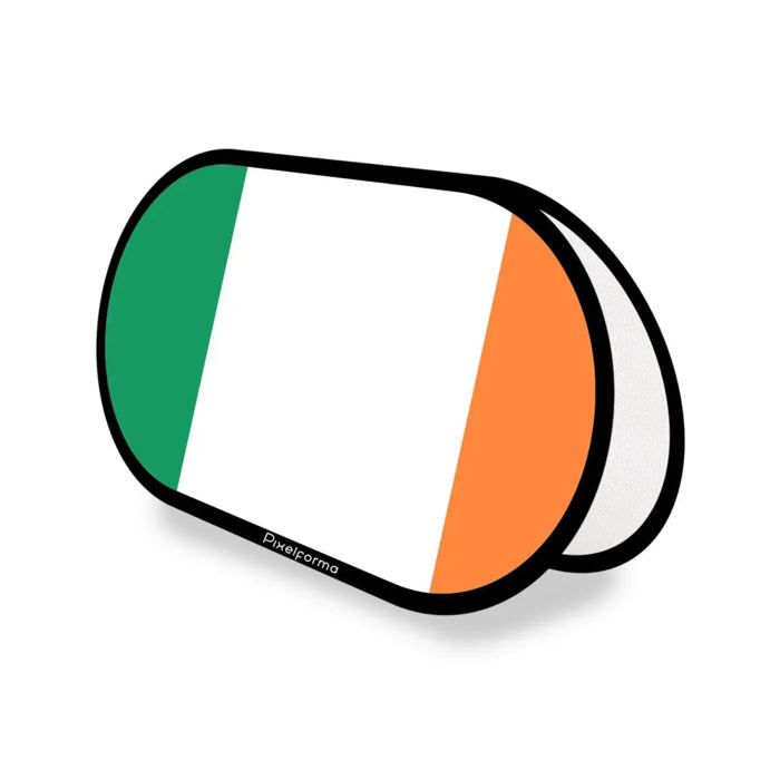 Drapeau Ovale - Irlande - 70 x 120 cm - Polyester - Impression recto/verso - Pliable rétractable