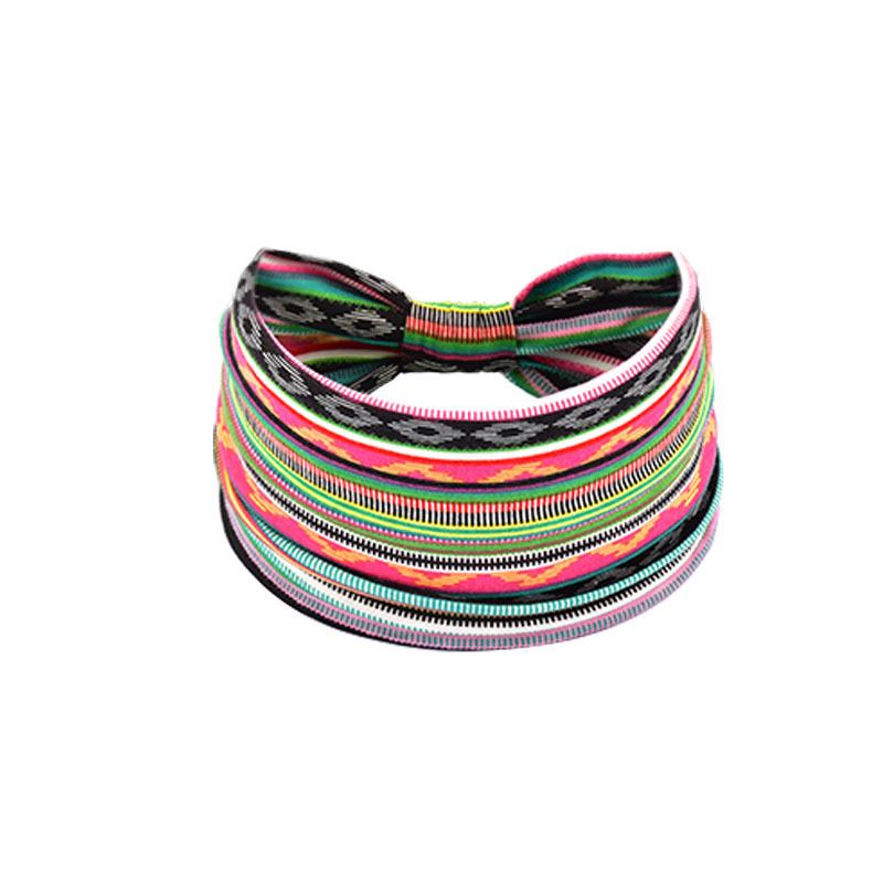 Women's Paisley Sport Yoga Headband - Sweat-Absorbing, Elastic Cotton, Bohemian Style