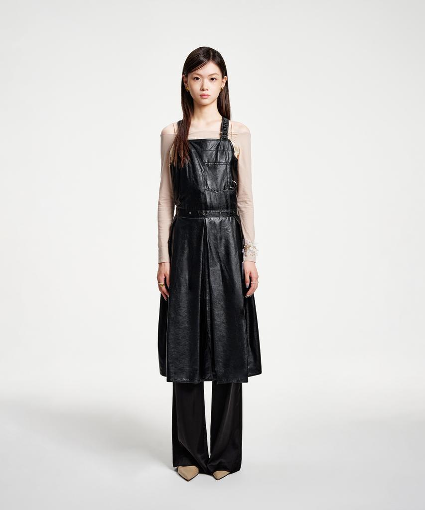 Eipeuleonwei Leather Hidden Hip Apron Dress 2 Sizes