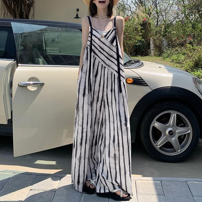 

ZANZEA Женские повседневные комбинезоны с V-образным вырезом, без рукавов, свободного кроя, с принтом, с широкими штанинами 5XL серый