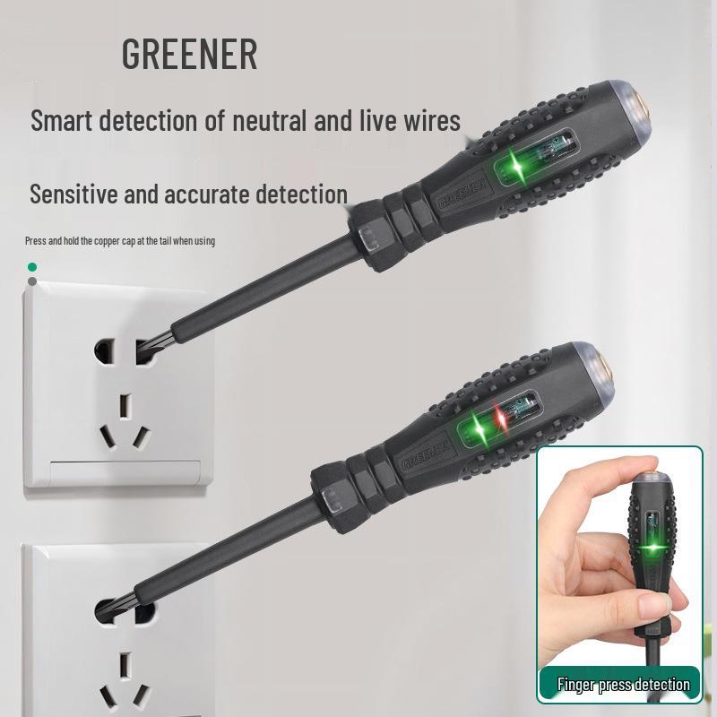 Green Forest Electrician Test Pen: Broken Wire Detector & High Torque Screwdriver