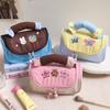 Large Capacity Handheld Makeup Bag Multifunctional Candy Color Pencil Case Aesthetic Stationery Organizer Pencil Pouch Children