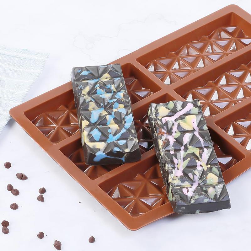 Chocolate Bar Molds Deep Silicone Break-Apart Dubai Chocolate Mold Nonstick Protein Energy Bar Mold Thick Candy Wax Melt Mould