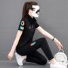 Sportswear Suit Women's Summer Thin Korean Version Loose Casual Long Pants Short-sleeved Two-piece Set for Small People