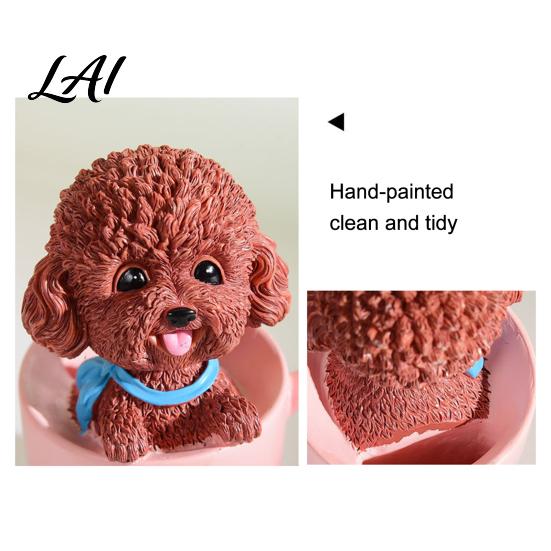 Car Aromatherapy Air Freshener Cup Shaking Head Dog Ornament Resin Teddy Schnauzer Dashboard Cute Puppy Interior Decor Decor Heat Resistant