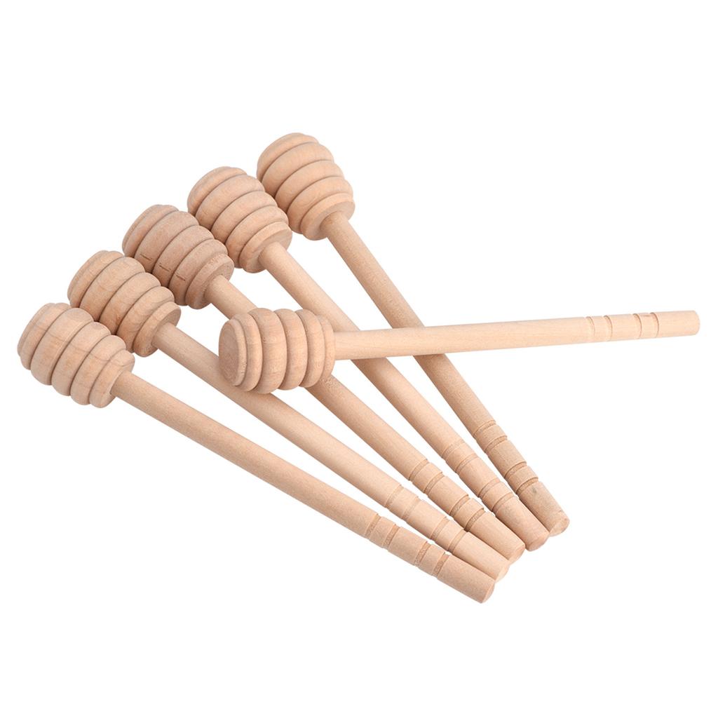 50Pcs/set Household Wooden Jam Honey Dipper Jar Dispensing Collecting Stirring Rod Stick