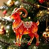 Lightweight Acrylic Decor for Holiday 2PCS Christmas Goat Hanging Ornaments, Decorative 2D Tree Ornaments Home Pendants, Festive Party Decorations