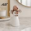 Unique Gifts for Cat Owners Angel Holding Puppy Figurine, Cute Dog Resin Statue Home Heartwarming Pet Keepsake Desk Decor, Handcrafted Wood