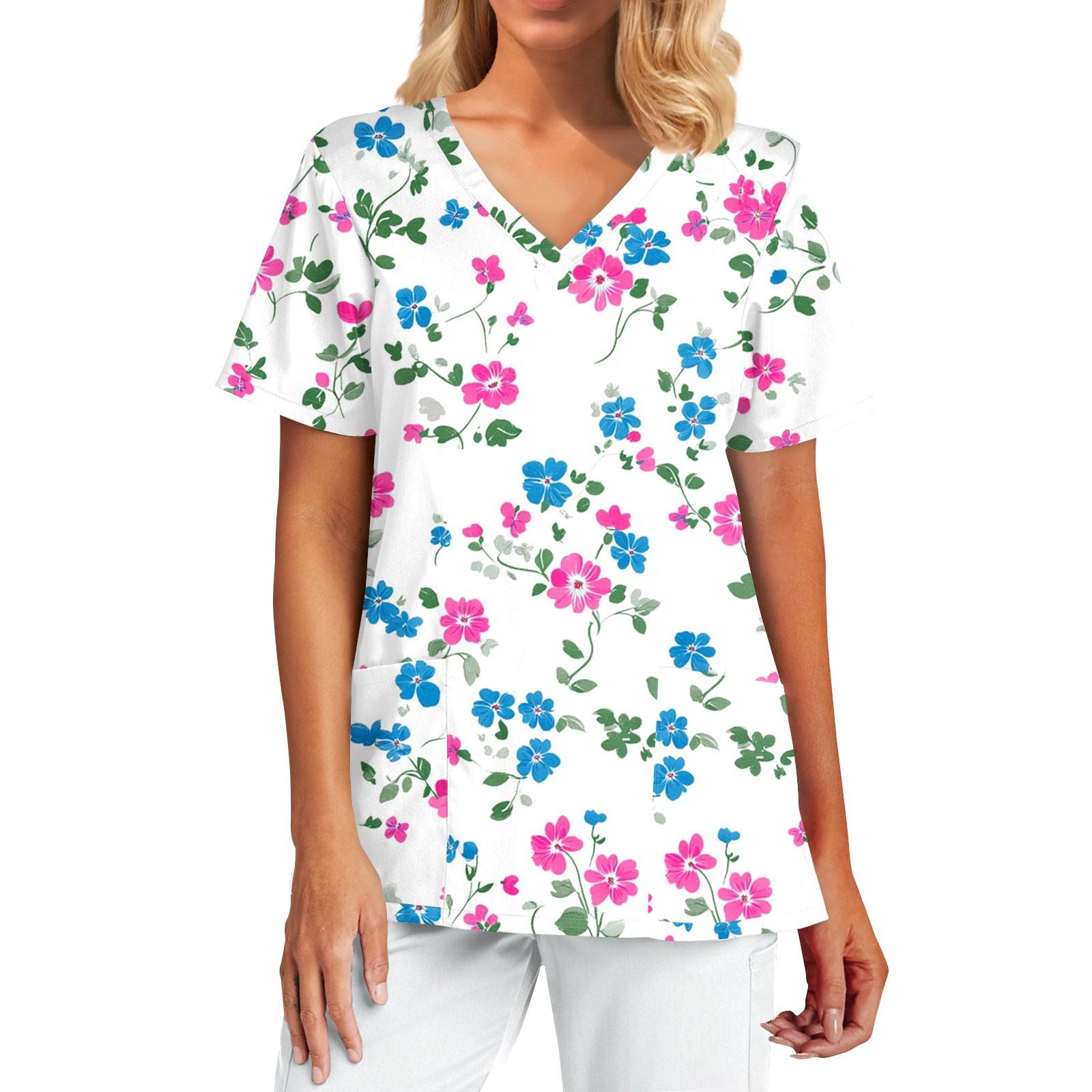 

Женская модная принтованная кофточка с коротким рукавом и V-образным вырезом с карманом XXXL