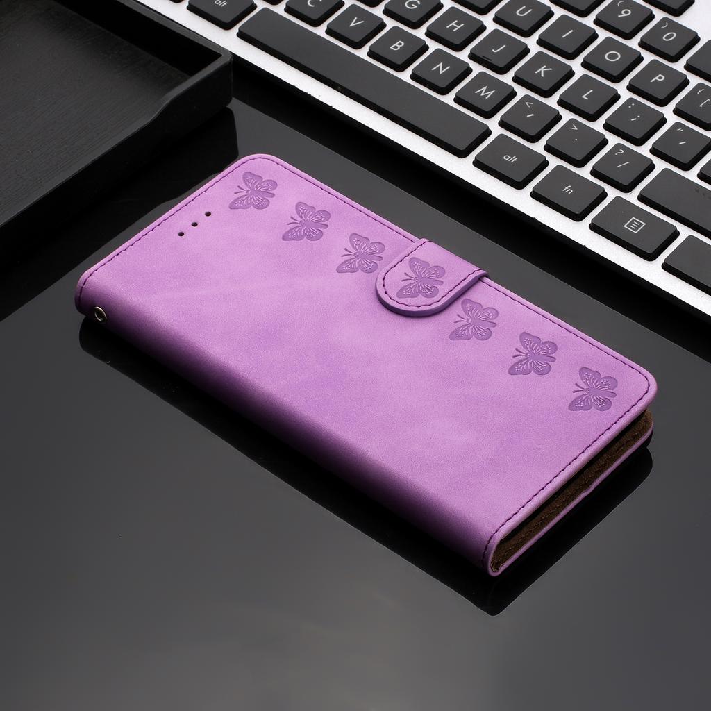 For Google Pixel 8 Pro Butterfly Imprinted Foldable Stand Shell Anti-fall PU Leather Wallet Phone Case