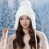 Módní klobouk Dámský Podzimní a Zimní Teplý Větruodolný Ochrana Uší Klobouk Lei Feng Vlasová bambulka Zesílený Nadýchaný Klobouk