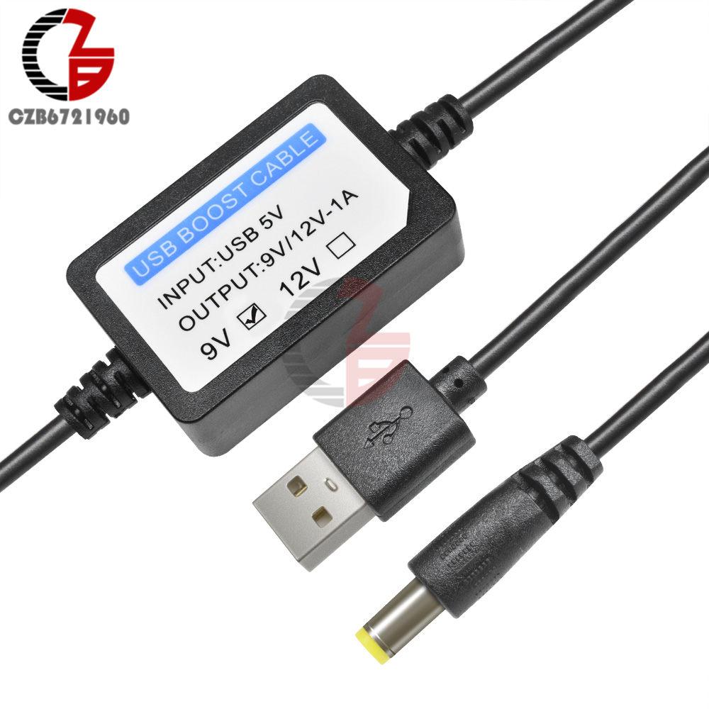 

1.3M USB Power Boost Cable Line DC-DC 5V to 9V 12V 1A Step Up Booster Converter Adapter Connector USB DC Cord Plug 5.5 x 2.1mm