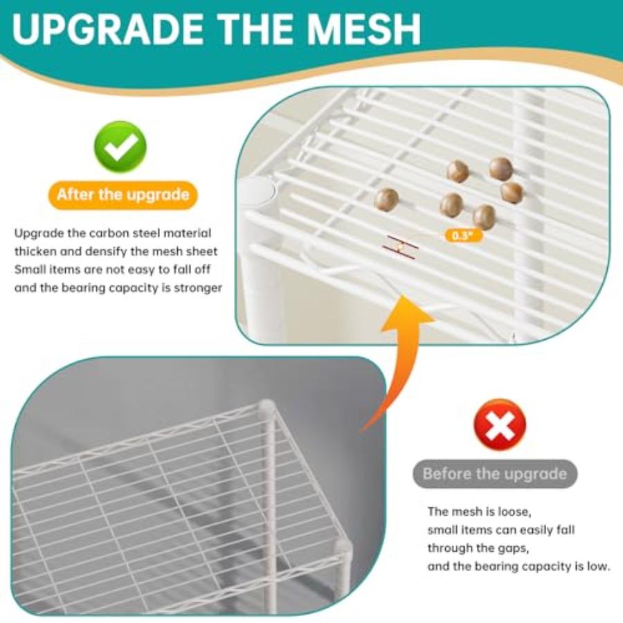5 Shelves Storage Shelf Wire Closet Bathroom Organizers Metal Pantry Kitchen Small Garage Shelving Unit Laundry Room Organizati
