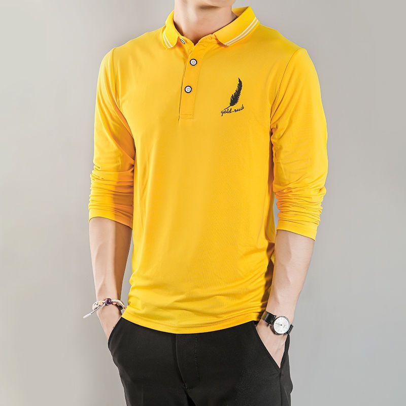 Men's Long Sleeved T-shirt Polo Shirt Men's Autumn Clothes Youth Clothes Korean Fashion Students
