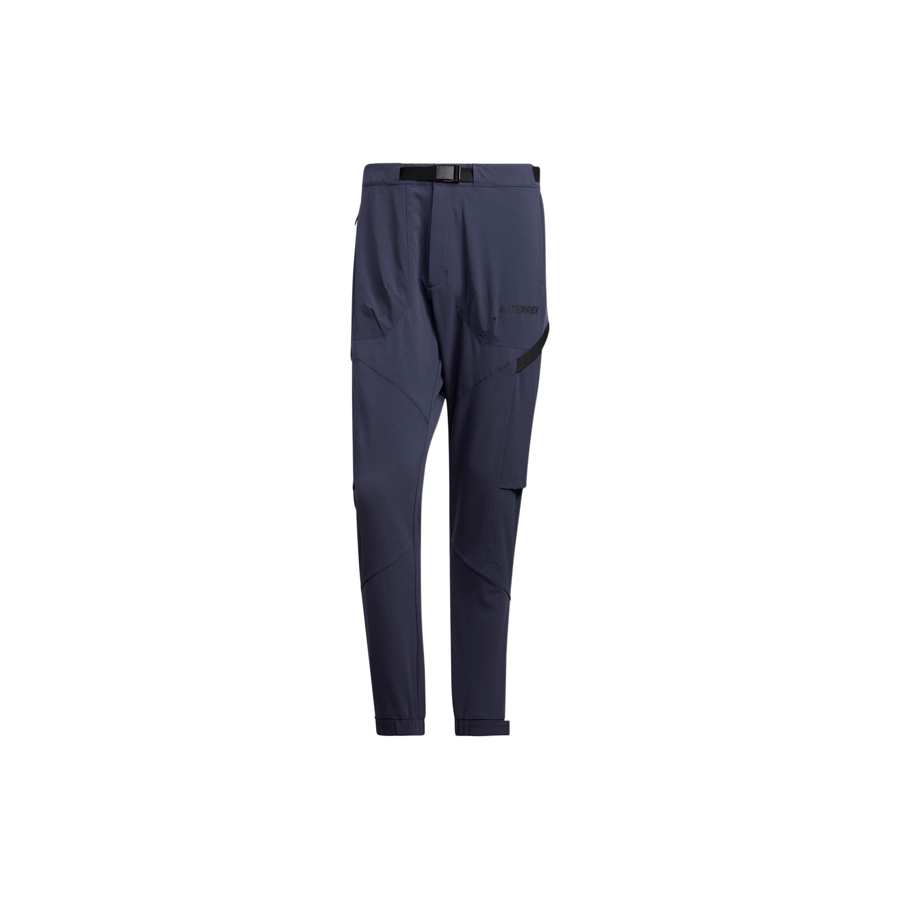 Men s adidas Terrex Voyg Pants Solid Color Embroidered Logo Sun Protection Sports Pants/Trousers/Joggers Blue IC8171 M