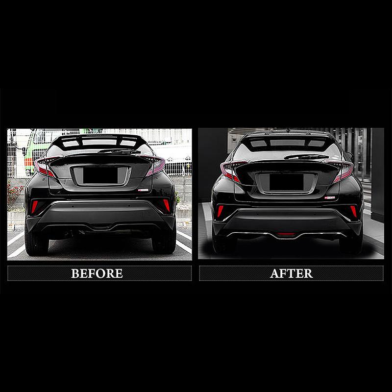 Auto Styling 1 STÜCKE Rot Kunststoff Hinten Schwanz Bremse Lampe Reflektor Panel Abdeckung Trim Für Toyota C-HR CHR 2016-