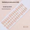 Summer French Almond Long Nail Art Stickers with Diamonds & Chains - 30 Handmade Pieces