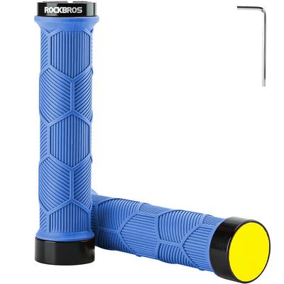 Puños de bicicleta de TPR con reflectores, azules