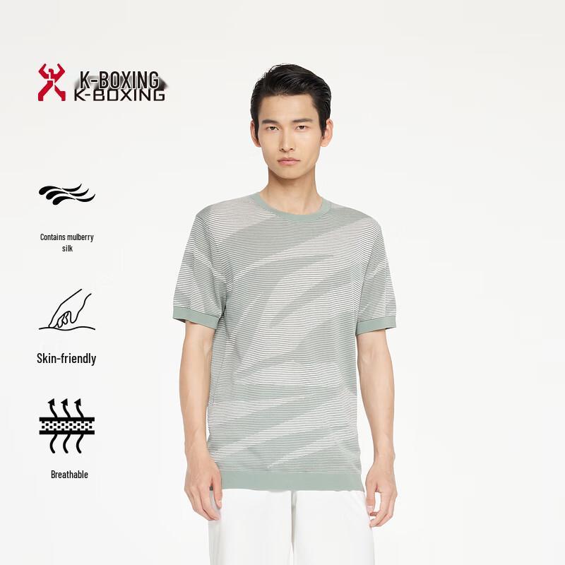 K-Boxing Men s Jacquard Round Neck Short Sleeve T-Shirt 190/3XL