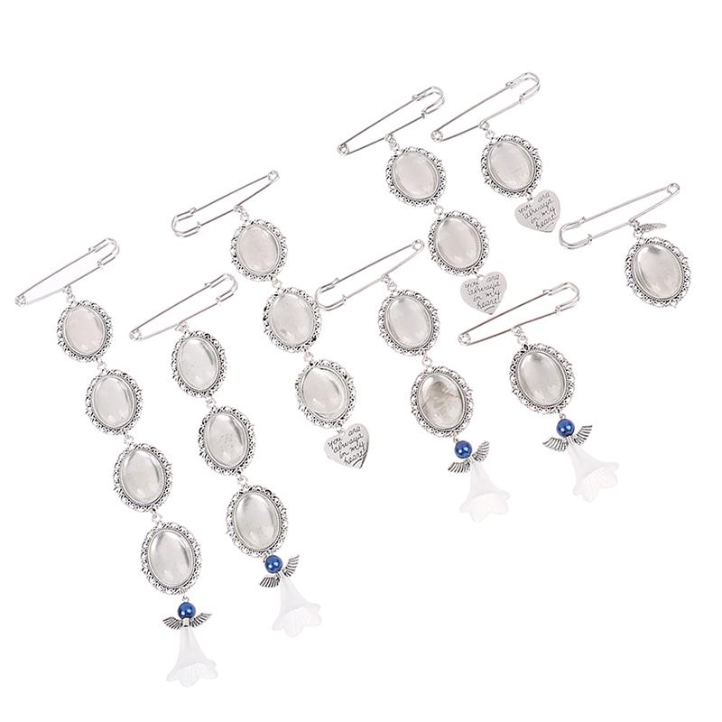 Wedding Bouquet Photo Charm Diy Pin Brooch Lacy Frame Charm Oval Picture Frame