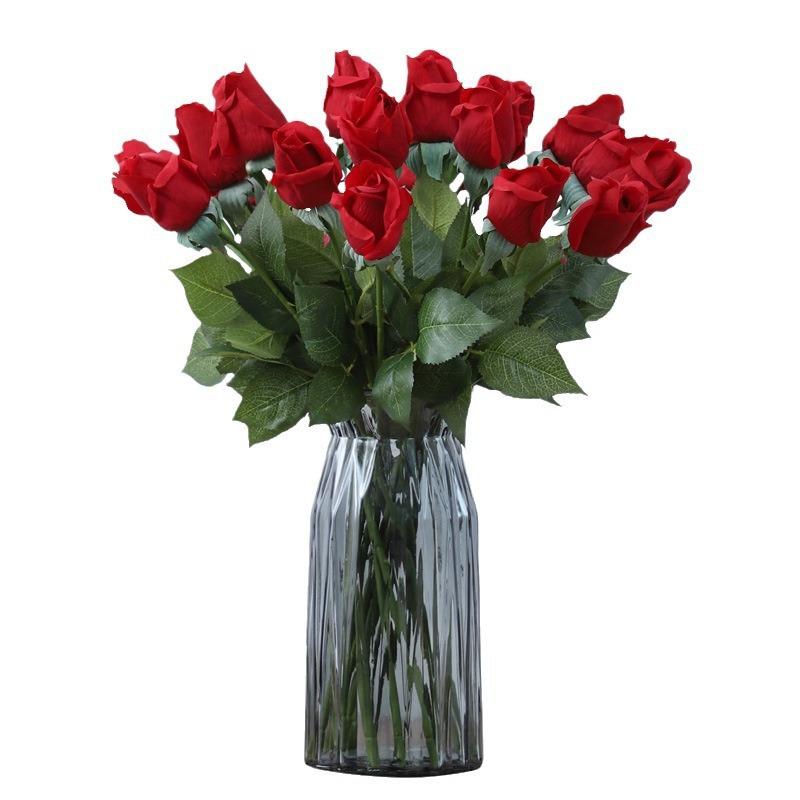 Feel Moisturized Bud Rose Simulation Flower Single Rose Home Decoration Valentine'S Day Gift Bud Rose