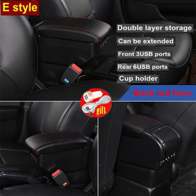 Car Armrest Box Abarth 595 Car Armrest Box Central Store Content Storage Box and