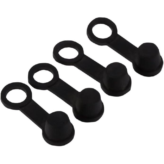 4 Pcs Rubber Brake Bleed Nipple, Keenso Brake Bleeder Screw Bleed Nipple Dust Cover With Keeper for 8mm Motorcycle Motorbike Black