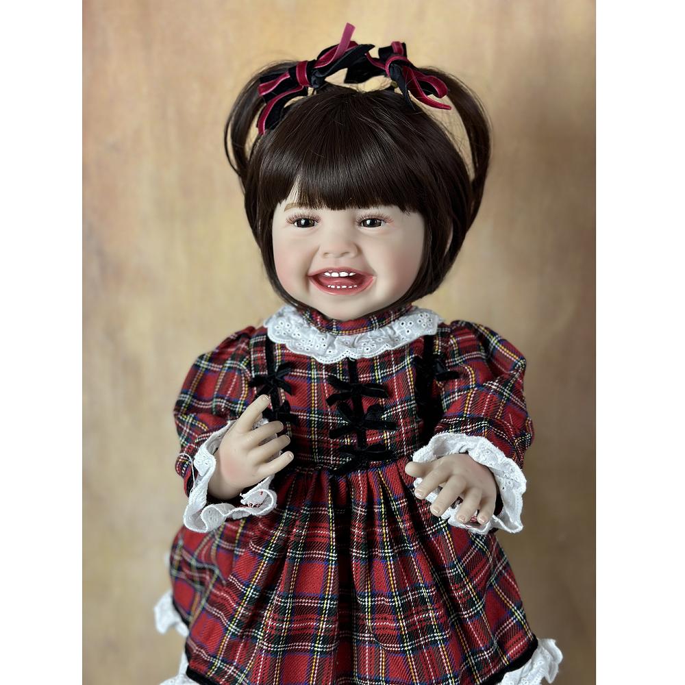 BZDOLL New Face Mila 55 CM Full Silicone Body Realistic Reborn Baby Can Stand Girl Doll Princess Toddler Bebe Birthday Gift