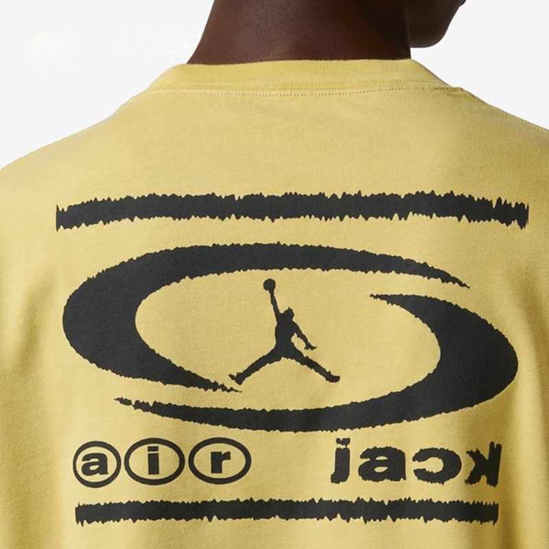 Jordan X Travis Scott Collaboration Heavyweight Crew Neck Short Sleeve T-Shirt Men Tops Celery-Green DZ5515-308