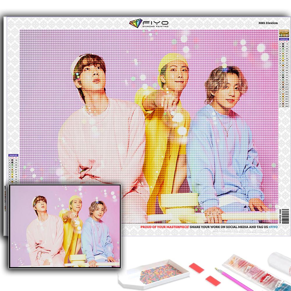 5D DIY Diamond Painting Cross Stitch Korean Boy Group Diamond Embroidery Mosaic Wall Art Home Decoration