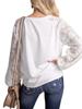 Women S Spring Autumn Casual Tops Long Sleeve O Neck Lace Floral Patchwork T-shirt