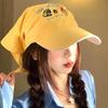 Yellow Cartoon Embroidery Headscarf Baseball Cap for Women – Hip Hop Style, Face-Slimming, Trendy Streetwear Accessory.
