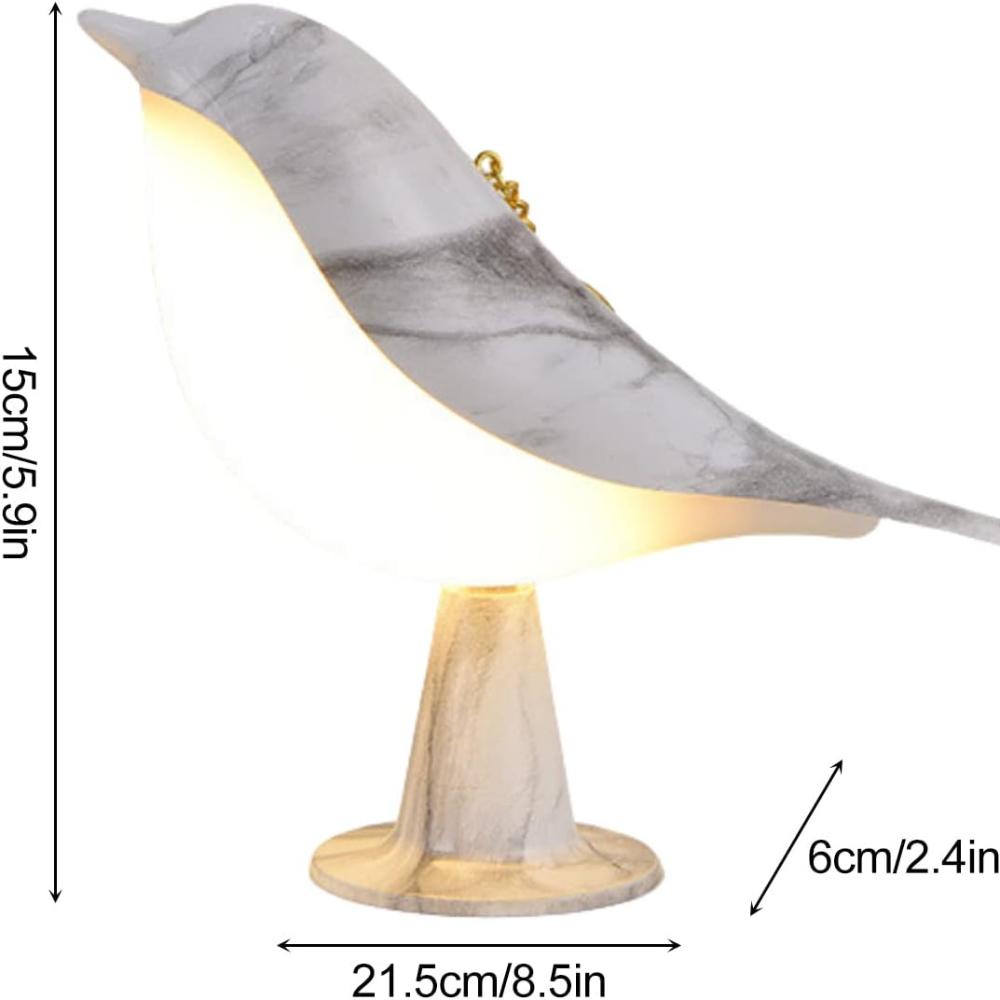Touch Control Head Desk Lamp Aromatic Lamps Cute Bird Shaped Led Head Desk Lamp with USB Charging Port 3 Ways Dimmable Creative Night Light Lamp(Wood)